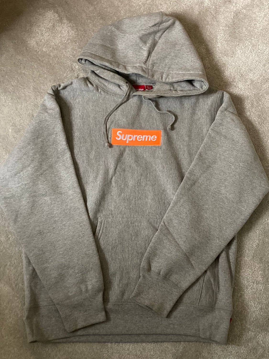 Supreme FW2017 Box logo Hoodie Heather Grey